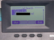 Picture of a menu screen showing a list of .tel domains for known friends